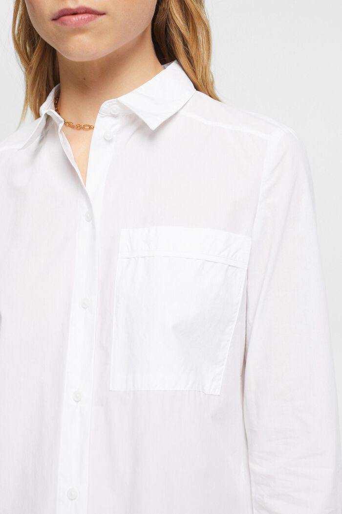 Bawełniana bluzka z kieszenią, WHITE, detail image number 2