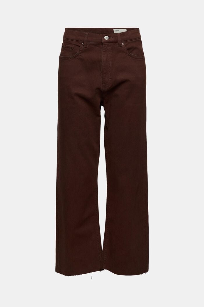 Wygodne spodnie o dł. 7/8 w spranym stylu, bawełna ekologiczna, RUST BROWN, detail image number 6