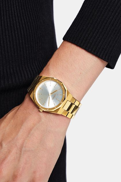 Zegarek zegarek ze stali nierdzewnej w kolorze złota