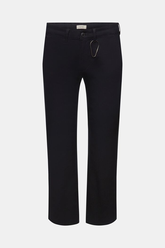 Proste spodnie chino z bawełny organicznej, BLACK, detail image number 6