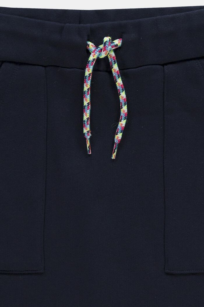 Dresowa spódniczka ze sznurkiem ściągającym w pasie, NAVY, detail image number 2