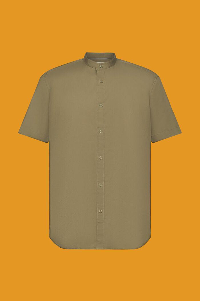 Bawełniana koszula ze stójką, KHAKI GREEN, detail image number 5