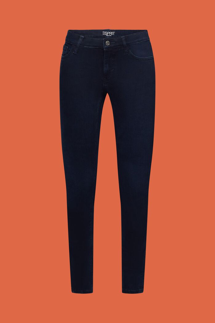 Dżinsy skinny ze średnim stanem, BLUE BLACK, detail image number 6