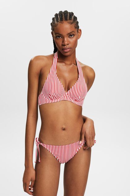 Top bikini z wiązaniem na szyi i fiszbinami