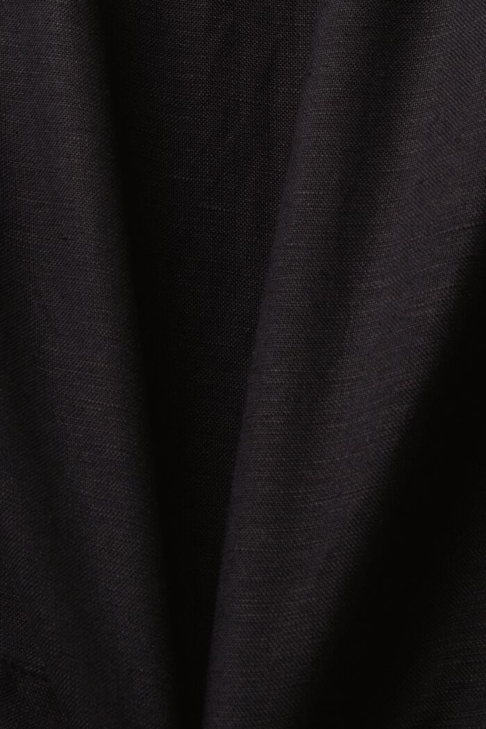 Sukienka midi z mieszanki z lnem i wiskozą, BLACK, detail image number 5