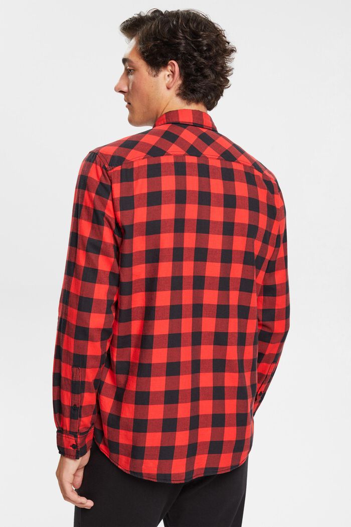 Flanelowa koszula w kratkę vichy ze zrównoważonej bawełny, RED, detail image number 3