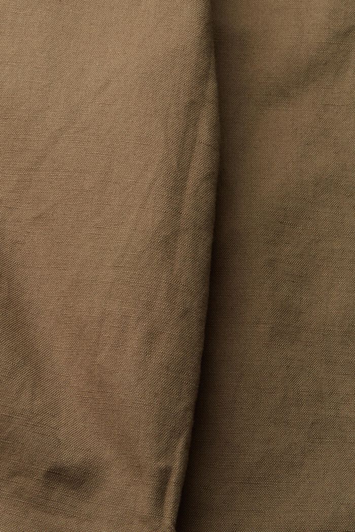 Krótkie spodenki z mieszanki lnu, DUSTY GREEN, detail image number 1