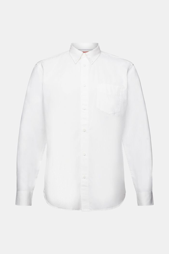 Popelinowa koszula z przypinanym kołnierzykiem, 100% bawełny, WHITE, detail image number 8