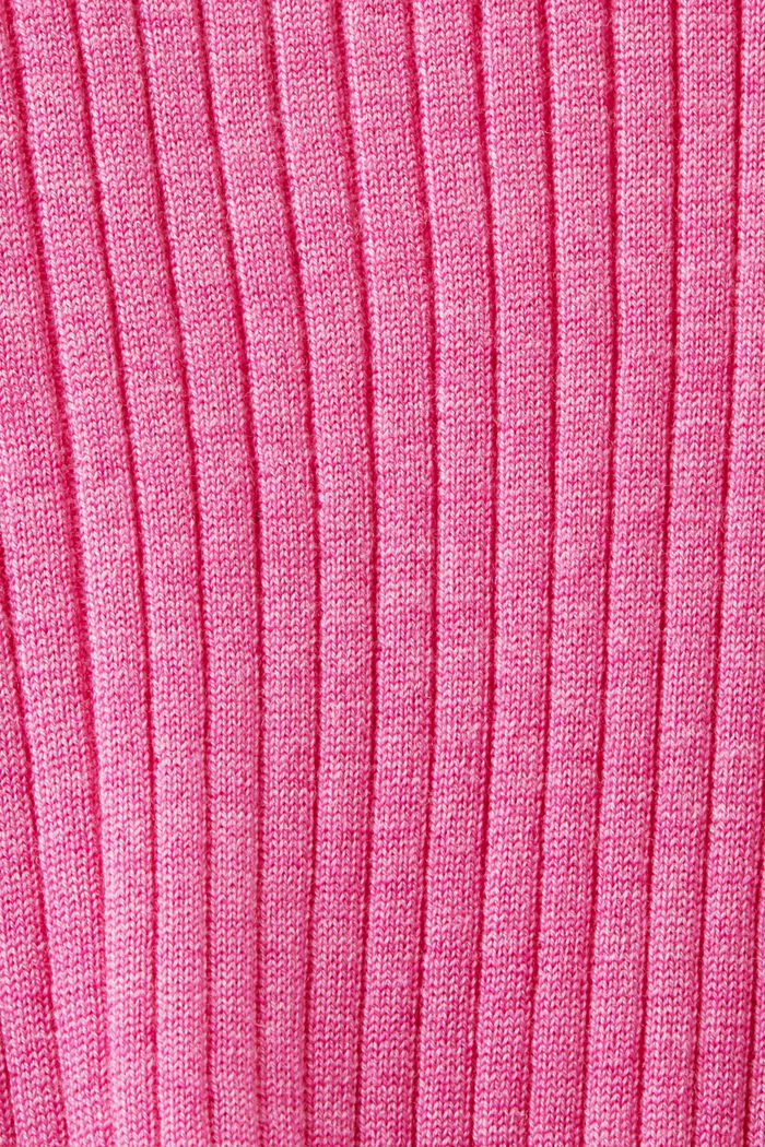 Sweter bez rękawów z delikatnej wełny merynosów, PINK FUCHSIA, detail image number 5