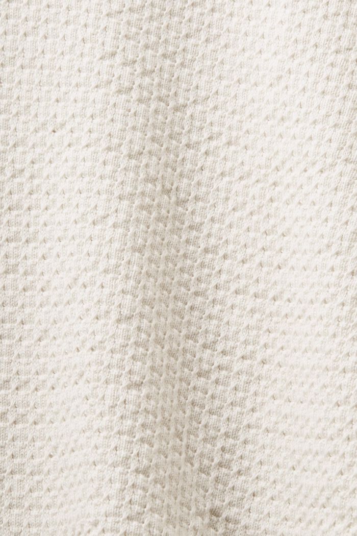 Fakturowany sweter z okrągłym dekoltem, OFF WHITE, detail image number 5