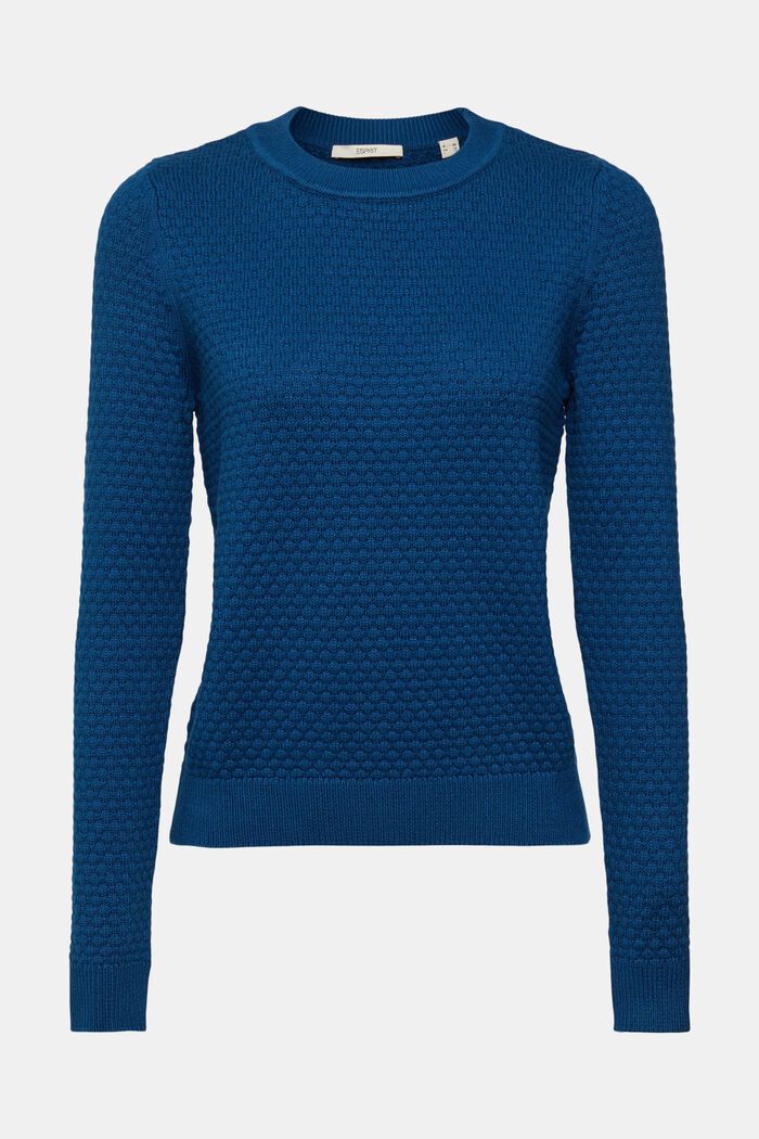 Sweter z fakturowanej dzianiny, NEW PATROL BLUE, detail image number 6