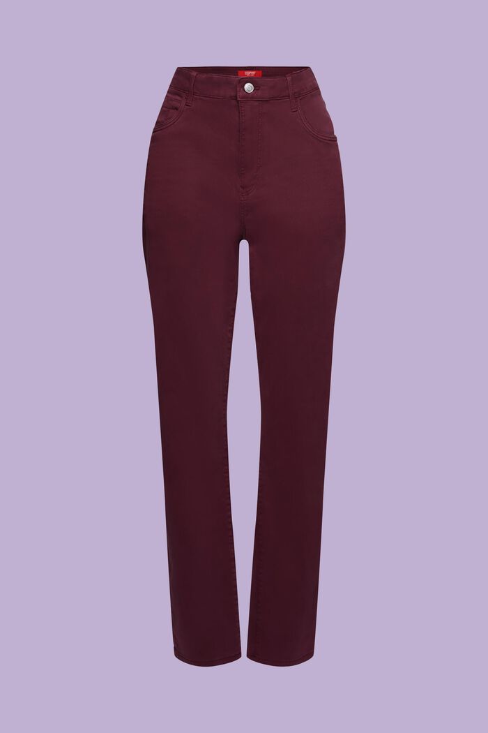 Spodnie z diagonalu, fason slim fit, BORDEAUX RED, detail image number 6