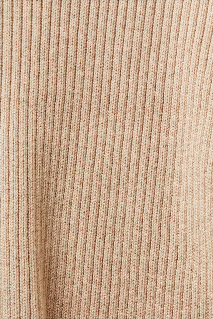 Sweter z prążkowanej dzianiny, BEIGE, detail image number 4