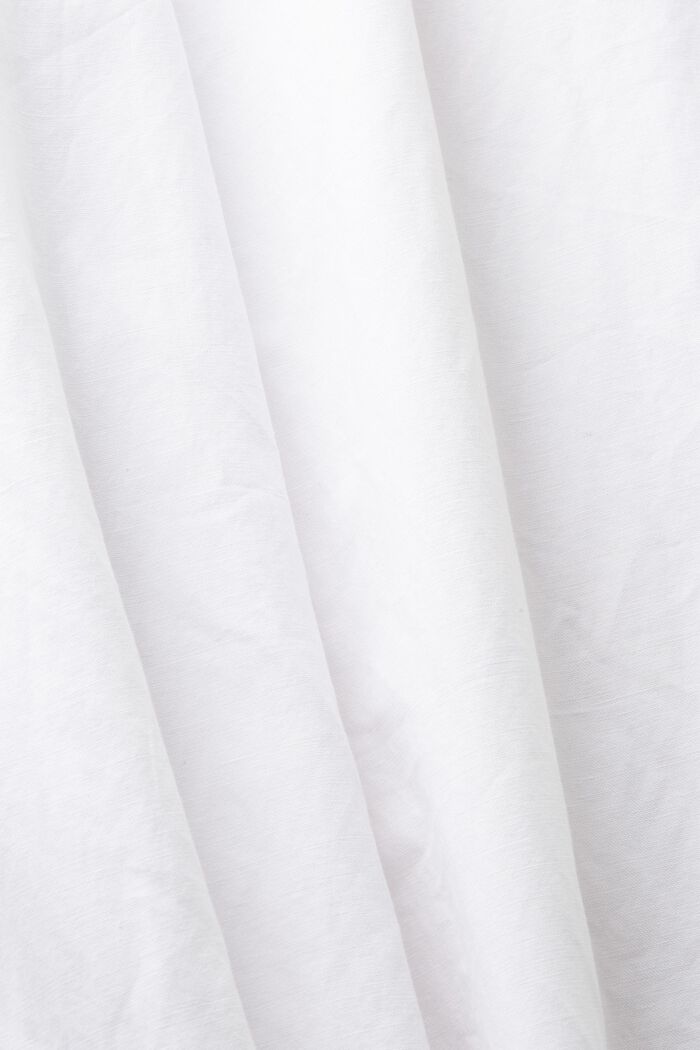 Spodnie z bawełny i lnu, WHITE, detail image number 6