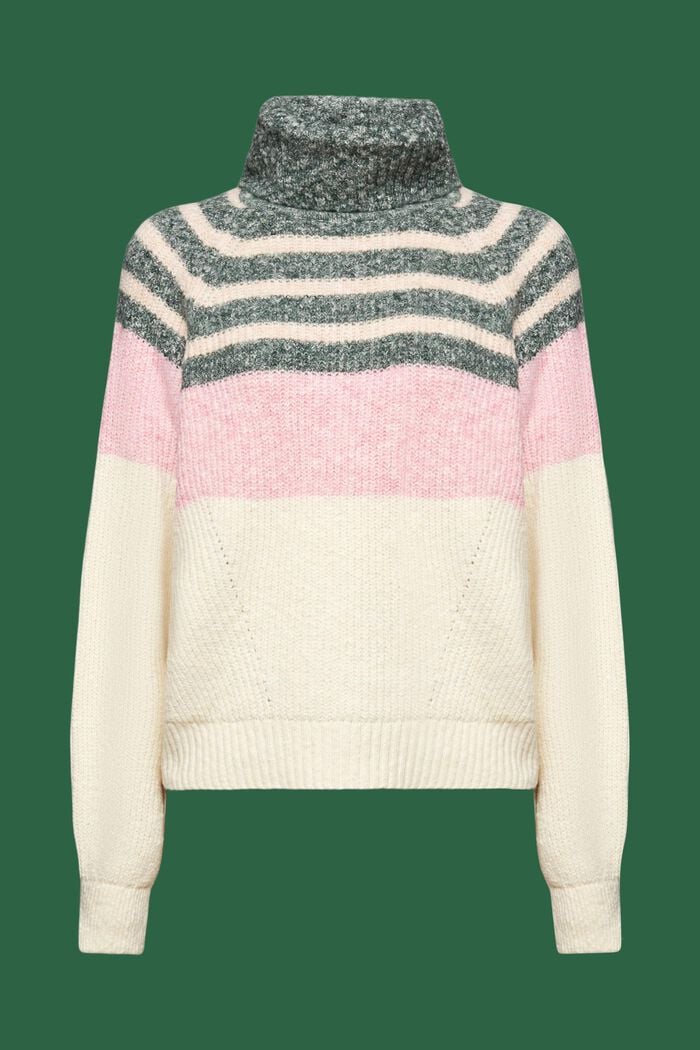 Pasiasty sweter z półgolfem z prążkowanej dzianiny, ICE, detail image number 6