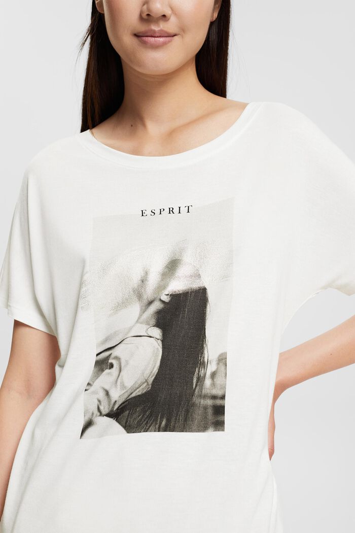 T-shirt z nadrukiem, LENZING™ ECOVERO™, OFF WHITE, detail image number 0