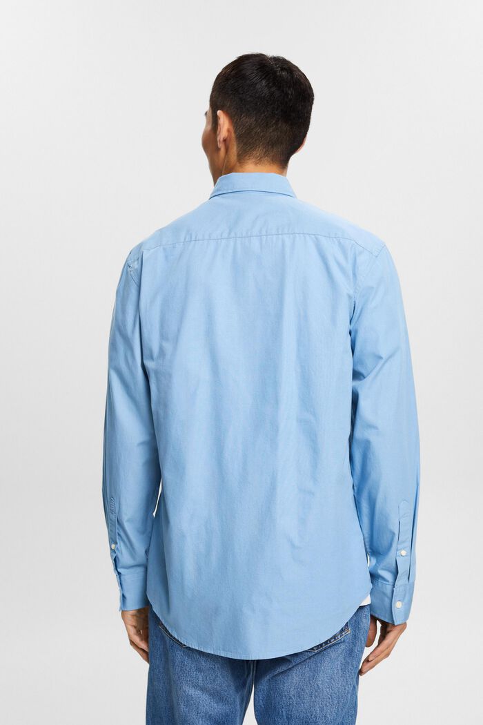 Popelinowa koszula z przypinanym kołnierzykiem, 100% bawełny, LIGHT BLUE, detail image number 3