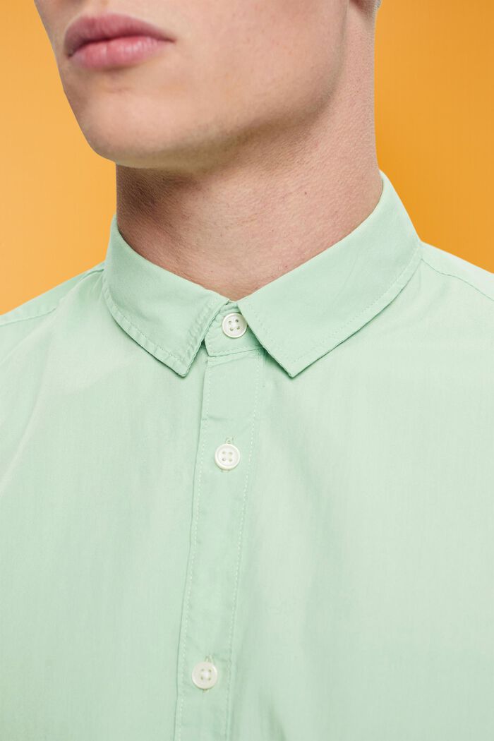 Koszula z ekologicznej bawełny, slim fit, PASTEL GREEN, detail image number 2