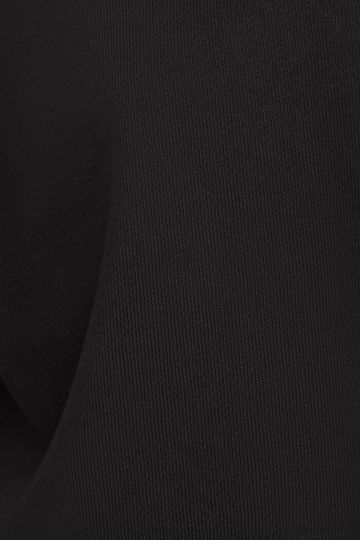 Krótka bluza z froty z bawełny organicznej, BLACK, detail image number 4