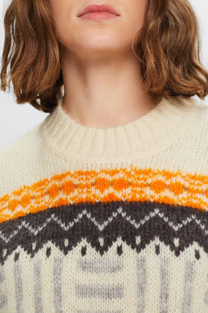 Żakardowy sweter z okrągłym dekoltem, ICE, detail image number 1