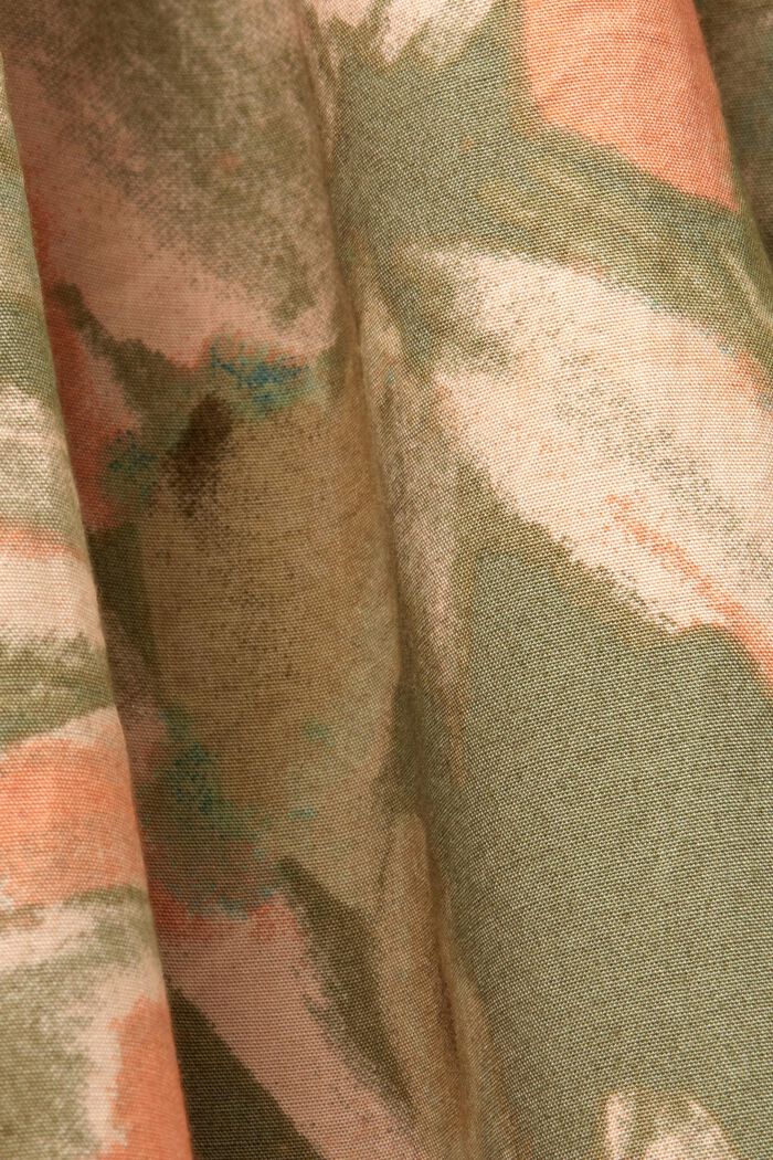 Wzorzysta sukienka midi, 100% bawełny, LIGHT KHAKI, detail image number 5