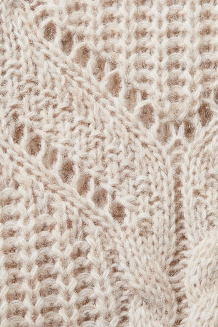 Sweter o luźnym splocie z mieszanki z wełną, DUSTY NUDE, detail image number 5