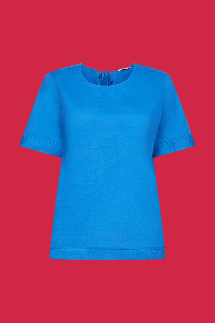 Bluzka z wycięciem w kształcie łezki, BRIGHT BLUE, detail image number 6