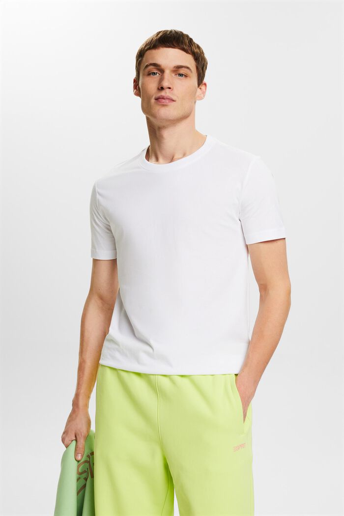 Dżersejowy T-shirt z bawełny organicznej, WHITE, detail image number 0