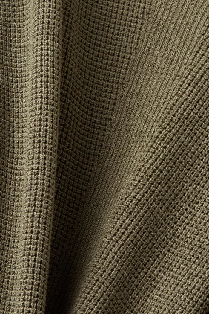 Sweter z dekoltem w serek z dzianiny o luźnym splocie, LIGHT KHAKI, detail image number 5