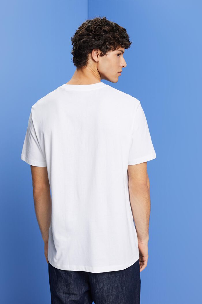 T-shirt z nadrukiem na piersi, 100% bawełny, WHITE, detail image number 3