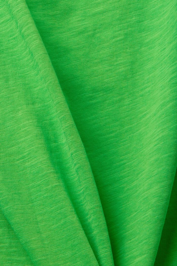 Bawełniany T-shirt z dekoltem U, GREEN, detail image number 5