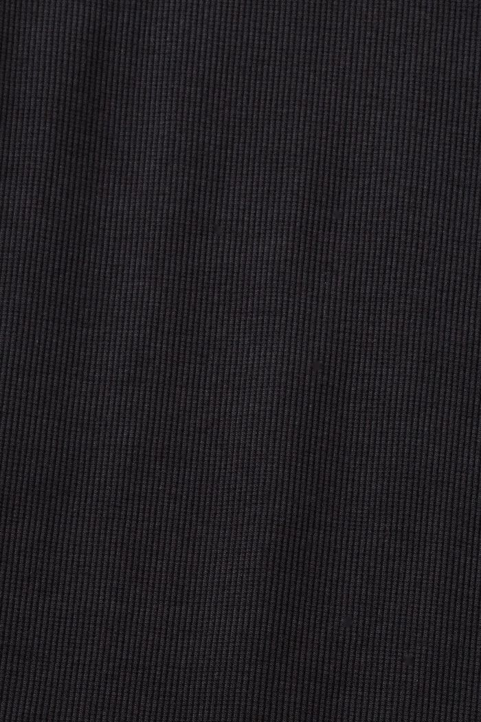 Prążkowany t-shirt z okrągłym dekoltem, BLACK, detail image number 5