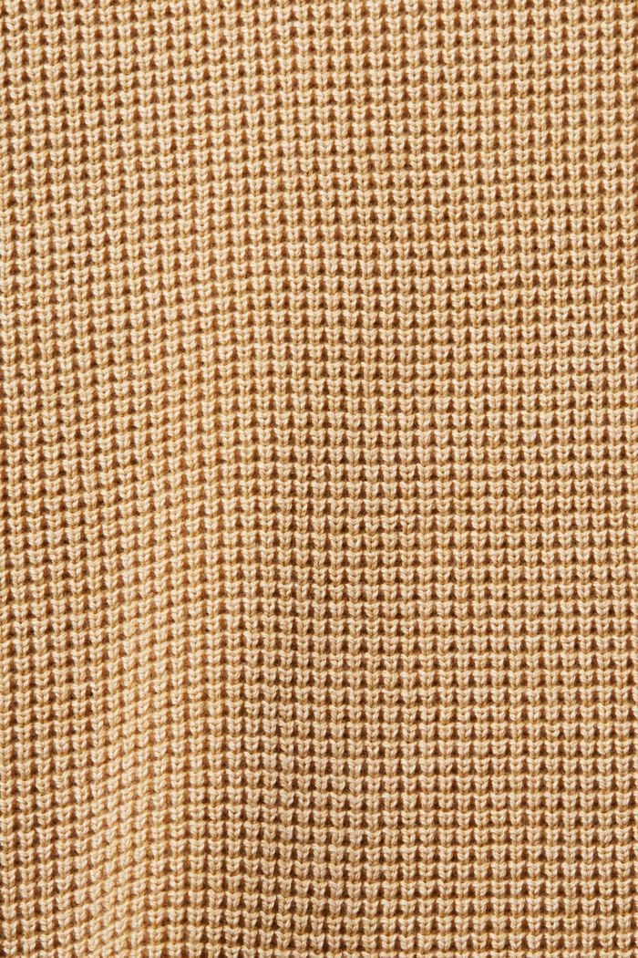 Sweter basic z okrągłym dekoltem, 100% bawełny, BEIGE, detail image number 4