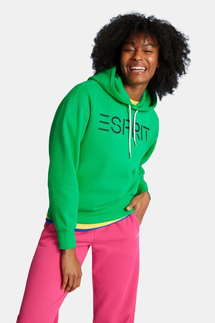 Bluza z kapturem z polaru z logo, unisex, GREEN, detail image number 0