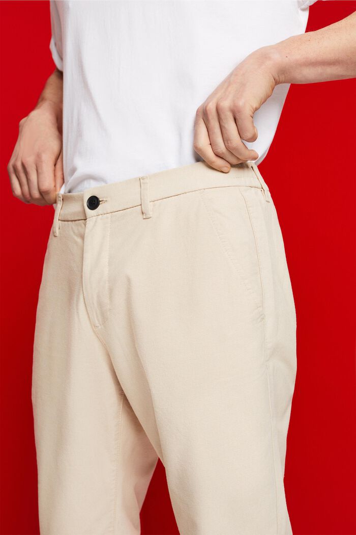 Szczotkowane spodnie chino, BEIGE, detail image number 2