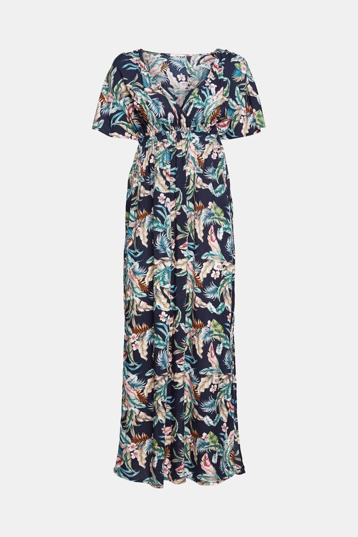 Sukienka z tropikalnym nadrukiem, LENZING™ ECOVERO™, NAVY, detail image number 3