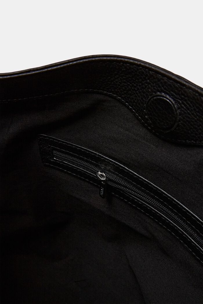 Skórzana torebka na ramię z odpinanym uchwytem, BLACK, detail image number 3
