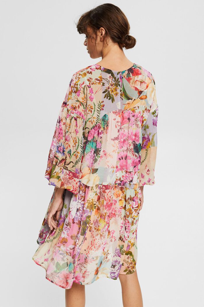 Z recyklingu: szyfonowa sukienka z kwiatowym wzorem, PINK FUCHSIA, detail image number 2
