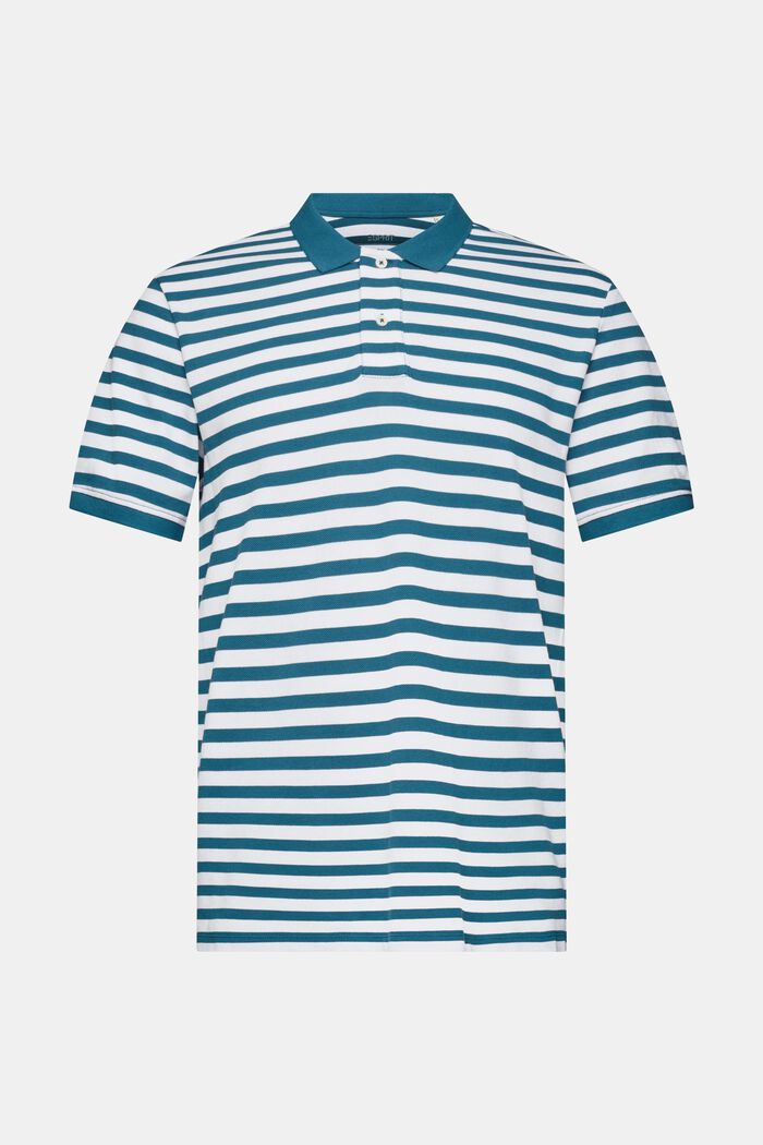 Koszulka polo w paski, slim fit, PETROL BLUE, detail image number 6