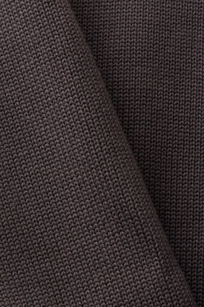 Żakardowy sweter z okrągłym dekoltem z bawełny, DARK GREY, detail image number 5