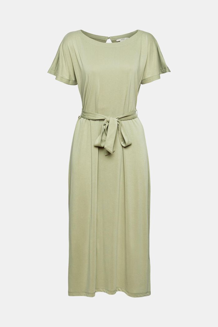 Z włóknem TENCEL™: sukienka midi z wiązanym paskiem
