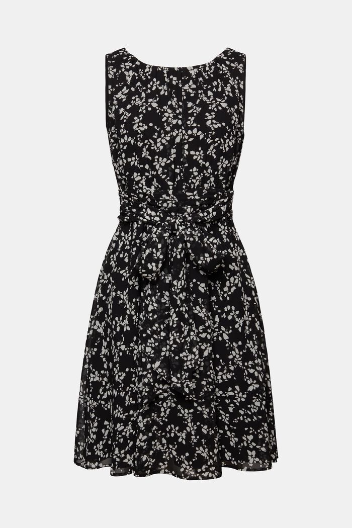Sukienka z szyfonu z nadrukiem, BLACK, detail image number 6