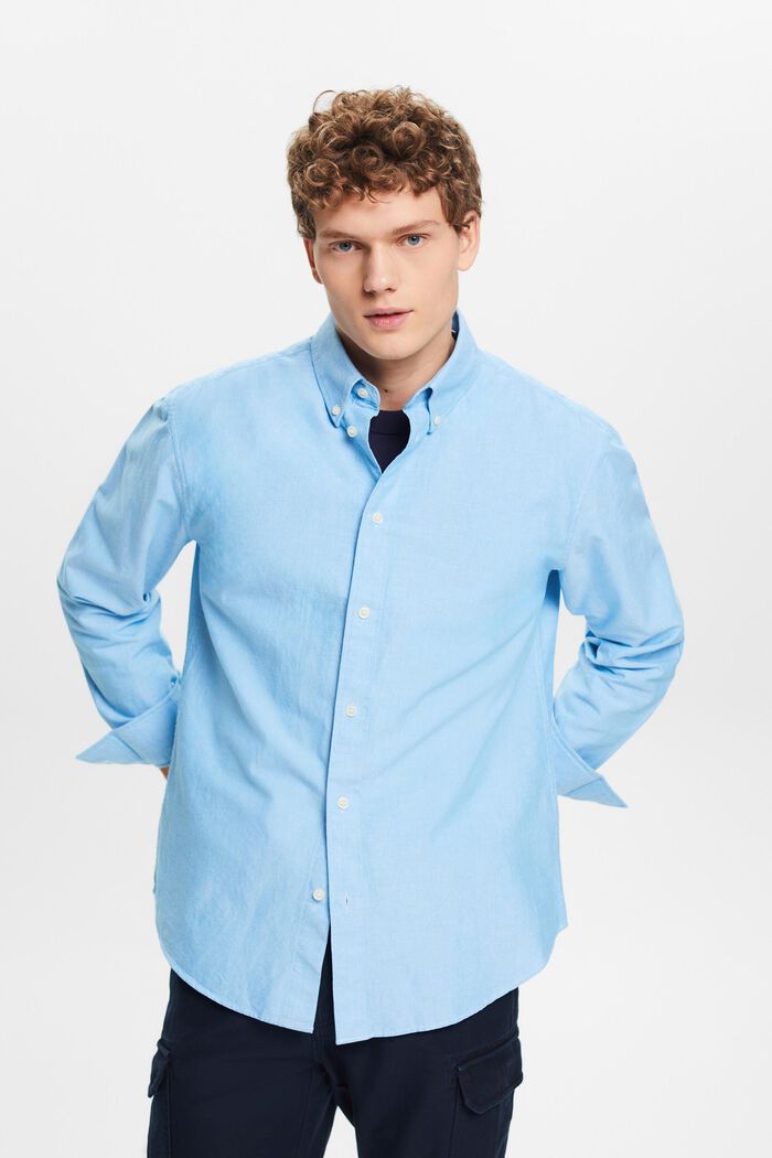 Bawełniana koszula z tkaniny Oxford, BLUE, detail image number 0