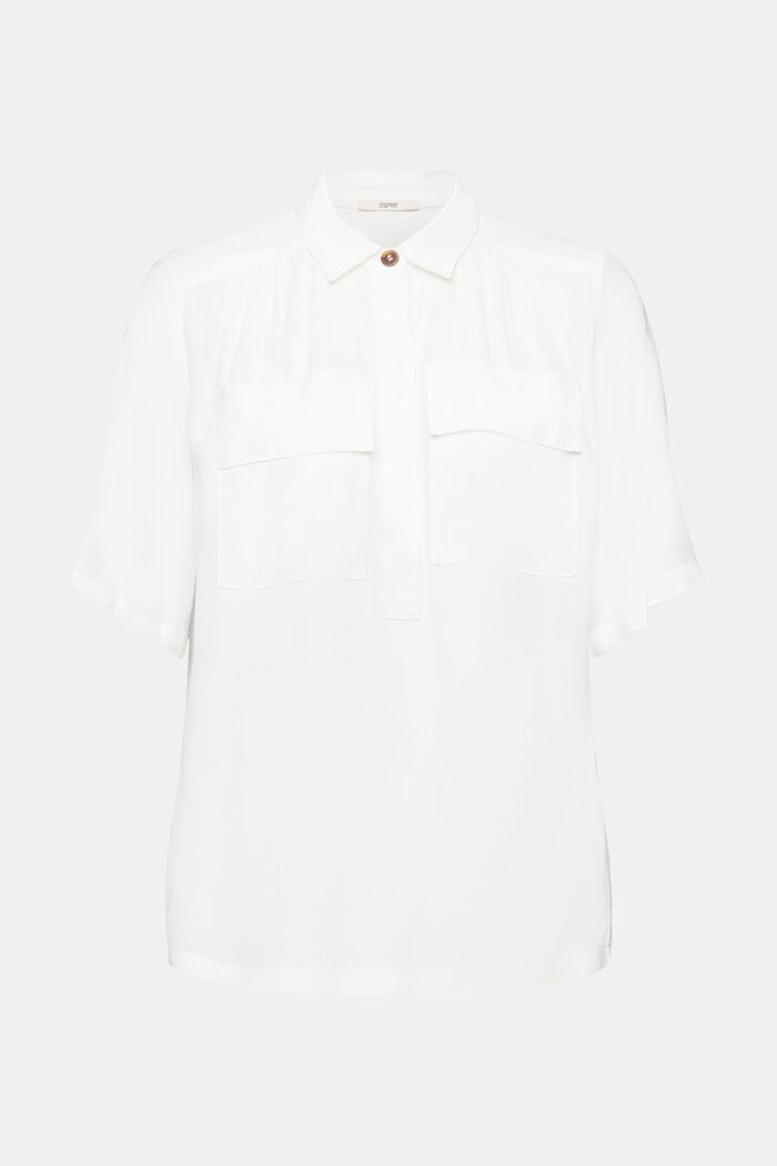 Bluzka z krepy, OFF WHITE, detail image number 6