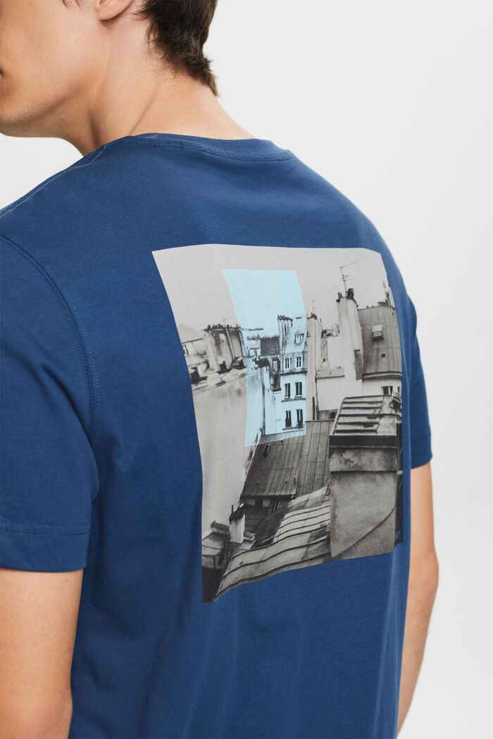 T-shirt z nadrukiem z przodu i z tyłu, GREY BLUE, detail image number 4