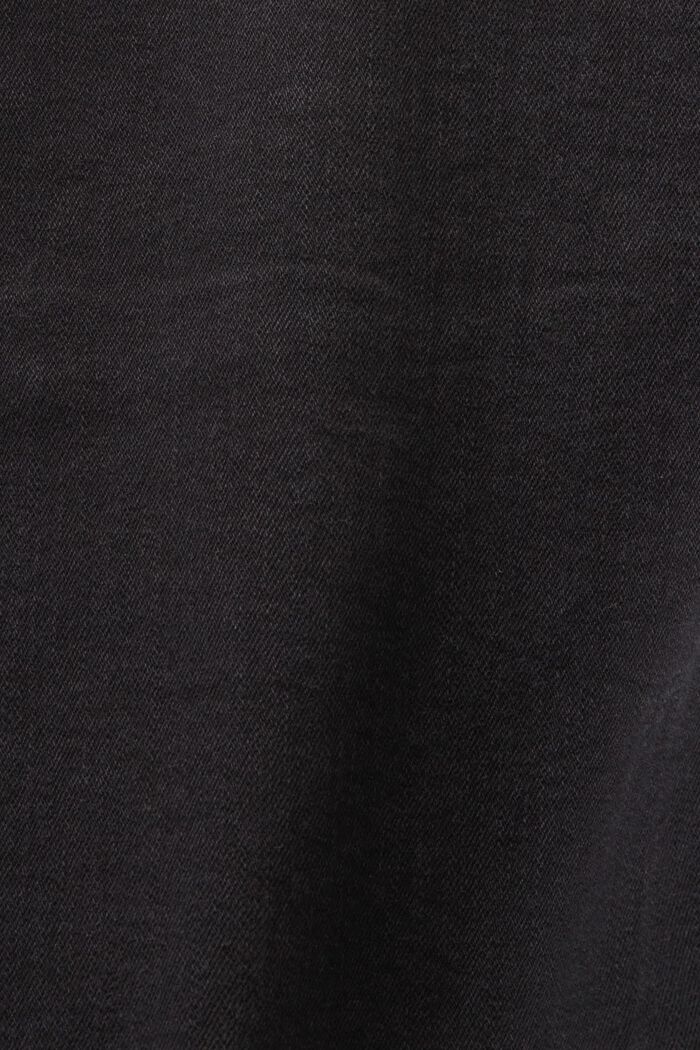 Dżinsowe szorty ze średnim stanem, fason straight, BLACK DARK WASHED, detail image number 6
