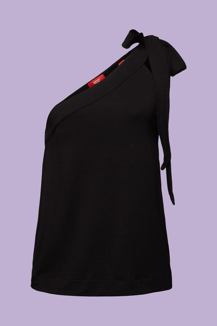 Bluzka z jerseyu na jedno ramię, BLACK, detail image number 6