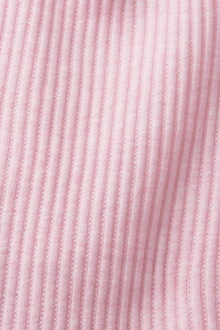 Koszulka z wzorem pointelle, PINK FUCHSIA, detail image number 5