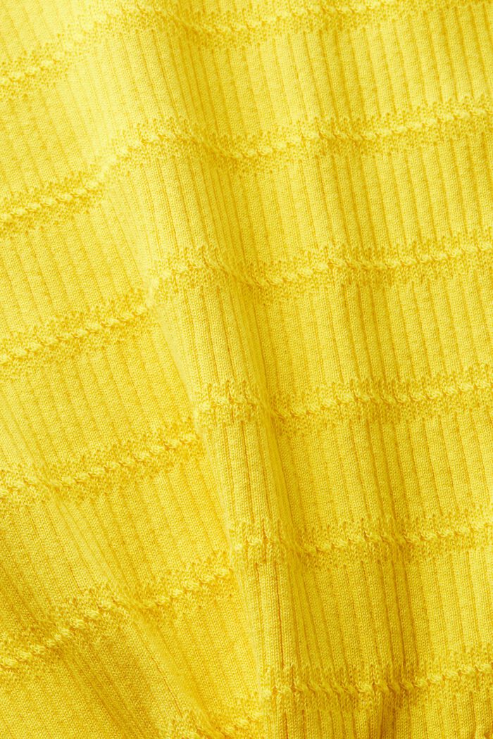 Sweter bez rękawów z dekoltem w serek, YELLOW, detail image number 4