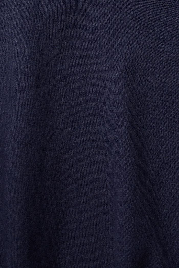 Sweter z dekoltem w serek z bawełną organiczną, NAVY, detail image number 1